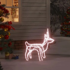 vidaXL Figura de rena de Natal 60x30x60 cm branco quente
