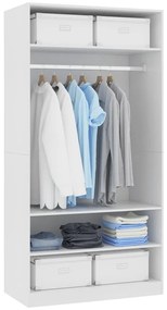 Roupeiro 100x50x200 cm derivados de madeira branco