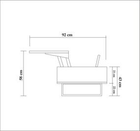 Mesa de Centro Est – Nogueira Preta – 120x43x60 cm