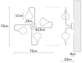 Candeeiro de Teto Anı – Preto – Diâmetro 72 cm