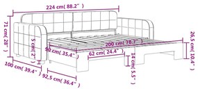 Sofá-cama com gavetão 90x200 cm veludo cinzento-escuro