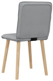 Cadeiras de jantar 2 pcs tecido cinzento-claro
