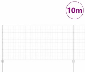 Cerca Euro com 10 Postes Prateados 1x10 m Aço