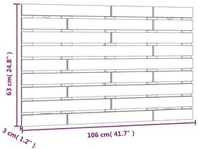 Cabeceira de parede 106x3x63 cm madeira de pinho maciça