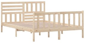 Estrutura de cama 140x200 cm madeira maciça