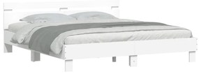 Estrutura cama c/ cabeceira e luzes LED 180x200 cm branco