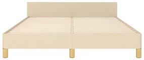 Estrutura de cama sem colchão 140x200 cm tecido cor creme