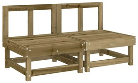 Sofás de centro com almofadões 2 pcs pinho impregnado