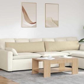 vidaXL Travesseiros de Sofá 2 pcs Creme 145 x 40 cm tecido