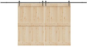 Kit de ferragens para porta deslizante 427 cm aço preto