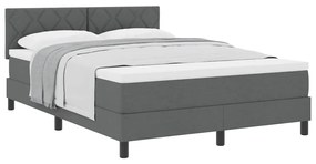 Cama Box com Colchão Cinza Escuro 140x200 cm Tecido