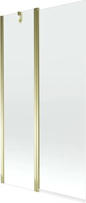 Mexen Flip parafuso de banheira de 2 painéis 100 x 150 cm, transparente, dourado - 894-100-101-50-00