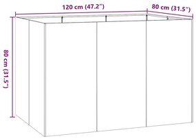 Planter 120x80x80 cm aço galvanizado