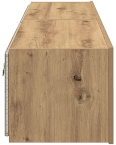 Armários de TV vidaXL com luzes LED 2 pcs Carvalho Artesanal 80x35x31