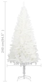 Árvore de Natal artificial agulhas realistas 240 cm branco