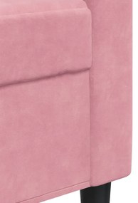 2 pcs conjunto de sofás com almofadões veludo rosa