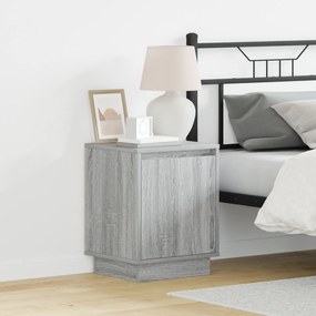 vidaXL Cômoda de Cabeceira com Luzes LED Cinza Sonoma 39x34,5x50 cm
