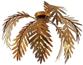 Candeeiro de teto vintage dourado 45 cm redondo - Botanica Rústico