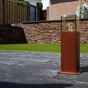 Candeeiro de pé exterior industrial castanho ferrugem 30 cm IP44 - Denmark