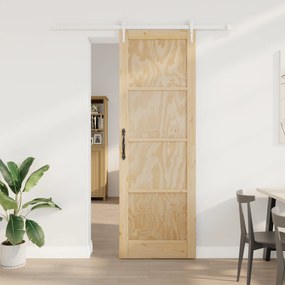 Porta Deslizante vidaXL com Conjunto de Ferragens 78x232 cm Madeira Ma