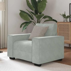 vidaXL Poltrona 60 cm veludo cinzento-claro