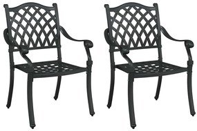 Cadeiras Externas vidaXL Preto Alumínio 56 x 55 x 92.5 cm Resistente