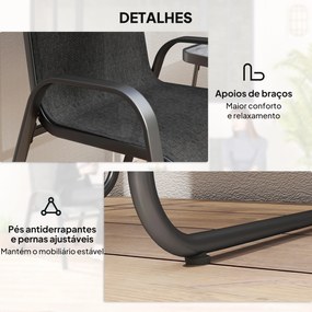 Conjunto de Móveis de Jardim 3 Peças Móveis de Exterior Incluí 2 Poltr