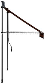 Toldo retrátil manual com LED 150 cm laranja e castanho