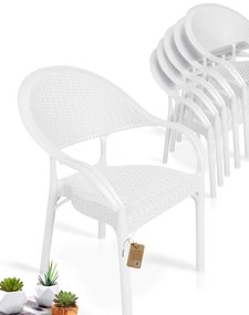 Conjunto 4 Cadeiras de Jardim, Terraço  TORREMOLINOS, polipropileno branco Restaurante, Café, Bar