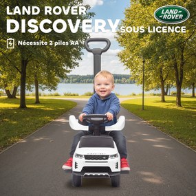 Carro de brincar Land Rover Discovery com licença oficial, carro de empurrar com pega amovível, 84 x 40 x 94,5 cm, branco