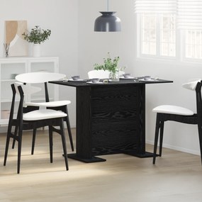 Mesa de Jantar vidaXL Preto Carvalho 110x60x75 cm Madeira Ingenheirada
