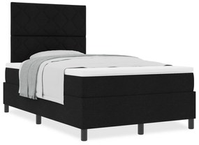 Cama Box Spring com Colchão Preto em Tecido