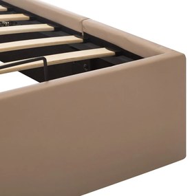 Cama hidráulica c/ arrumação 90x200cm couro artif. cappuccino