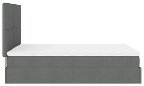 Estrutura de cama otomana com colchão 140x190cm cinzento escuro