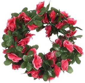 Grinaldas de flores de Natal 6 pcs 250 cm vermelho