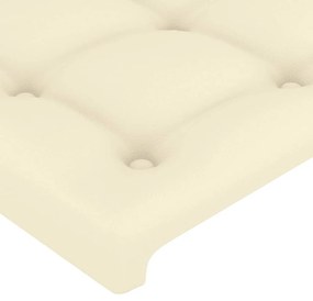 Cabeceira de cama c/ LED 100x5x78/88 cm couro artificial creme