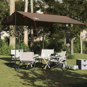 Lona de campismo 306x306 cm impermeável castanho
