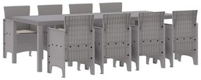Conjunto de Jantar ao Ar Livre 9 pcs Branco 250 x 100 x 73 cm