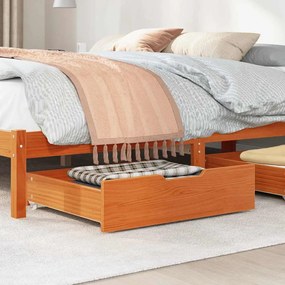 Gavetas para cama 2 pcs 75x55x17 cm pinho maciço castanho-mel