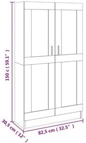 Estante 82,5x30,5x150 cm derivados de madeira cinzento cimento