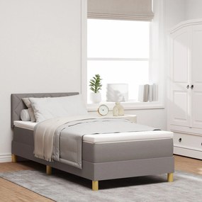 Cama Box com Colchão &amp; LED Taupe 90x190 cm em Tecido