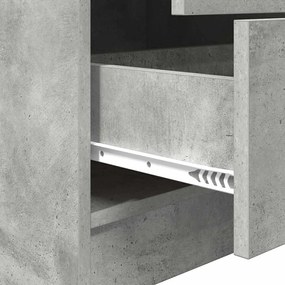 Mesa com Armazenamento Cinza Concreto Madeira Derivada