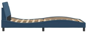 Estrutura cama c/ cabeceira sem colchão 100x200 cm tecido azul
