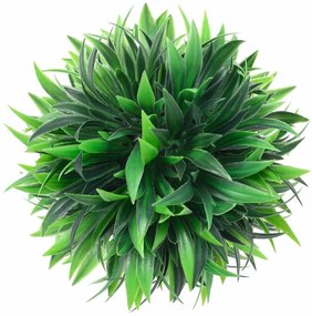 Bolas artificiais de buxo com luzes LED 2 pcs verde 20 cm