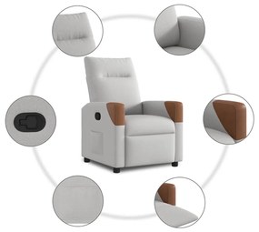 Cadeira reclinável tecido cinzento nuvem