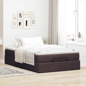 Estrutura de cama otomana com colchão 120x190cm castanho escuro