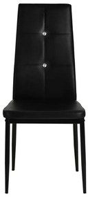 Cadeiras de jantar 4 pcs couro artificial preto