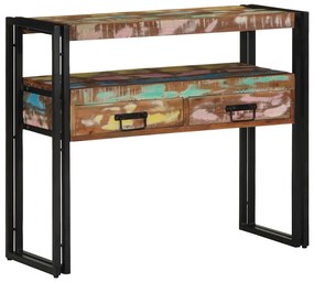 Mesa de Apoio vidaXL Multicolorida 90x33x75 cm em Madeira Recuperada e
