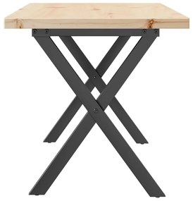 Mesa de centro estrutura em X 100x50x45,5cm pinho/aço