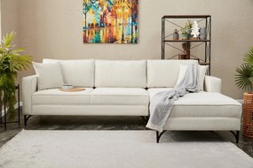 Sofá de Canto Berlin – Creme e Preto – 258 cm